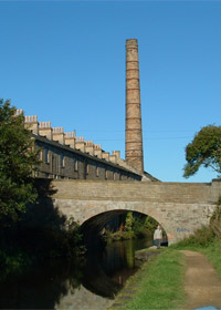 Slater Terrace and Sandygate Bridge in the Weavers' Triangle.